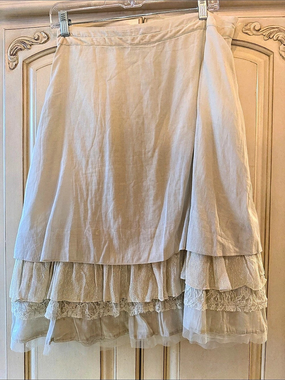 Free People Layered Lace Mini Skirt in White Size 4 Like New - Picture 4 of 9